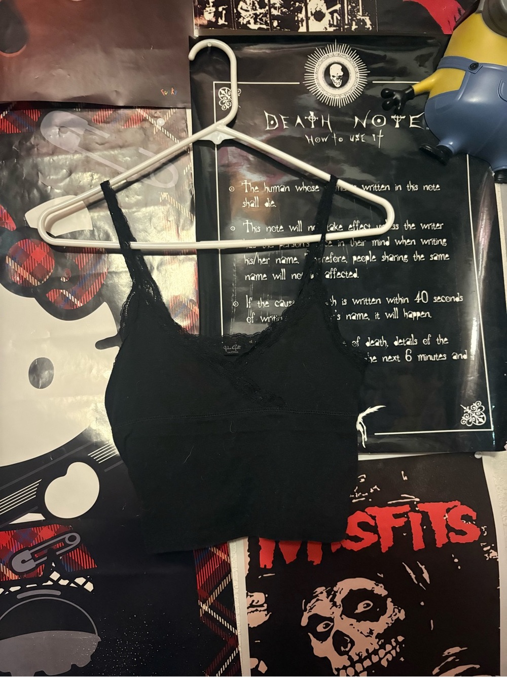 brandy melville black lace crop top